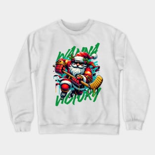 Santa Hockey in Christmas Fest. Crewneck Sweatshirt